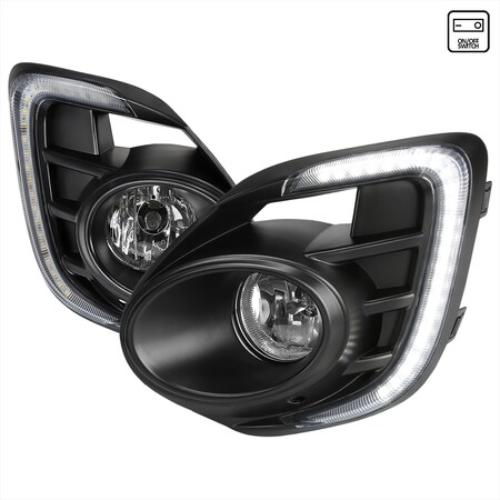 Spec-D Tuning Mitsubishi Lancer Clear Lens Fog Lights 2016-2017 LF-LAN16CDRL-DL